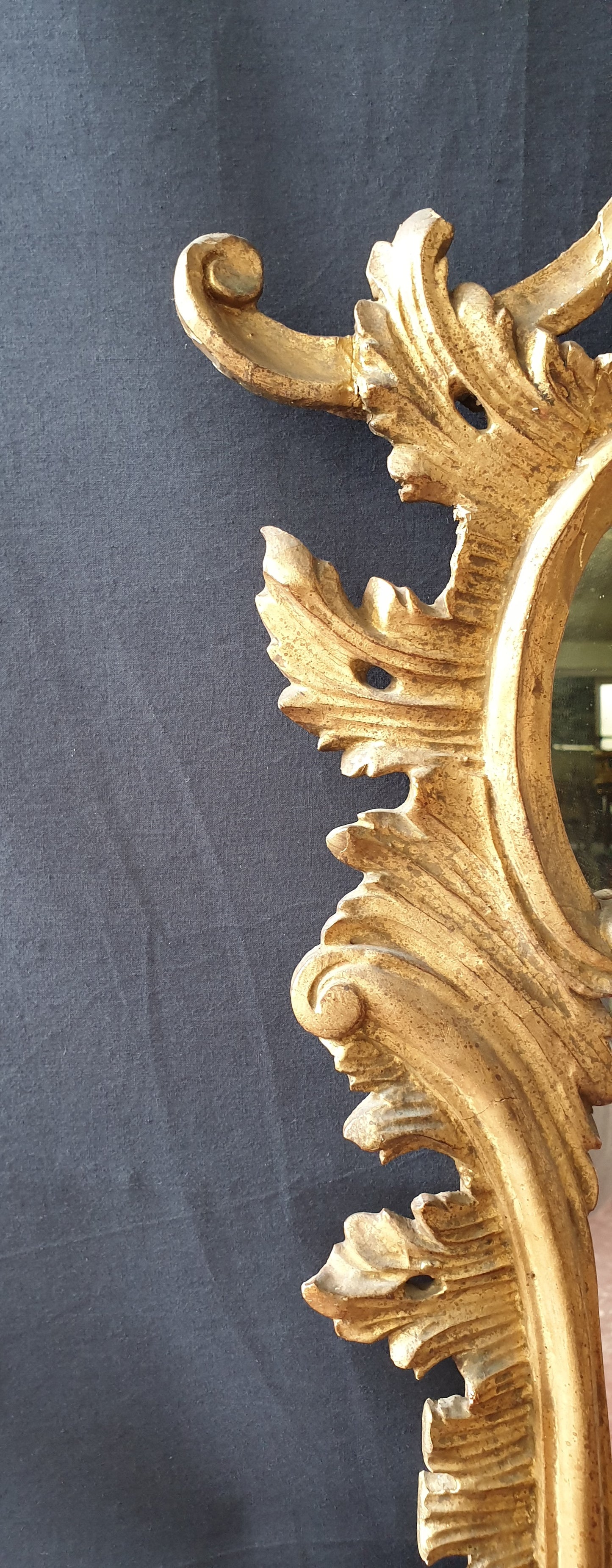 Specchiera foglia oro del 19th