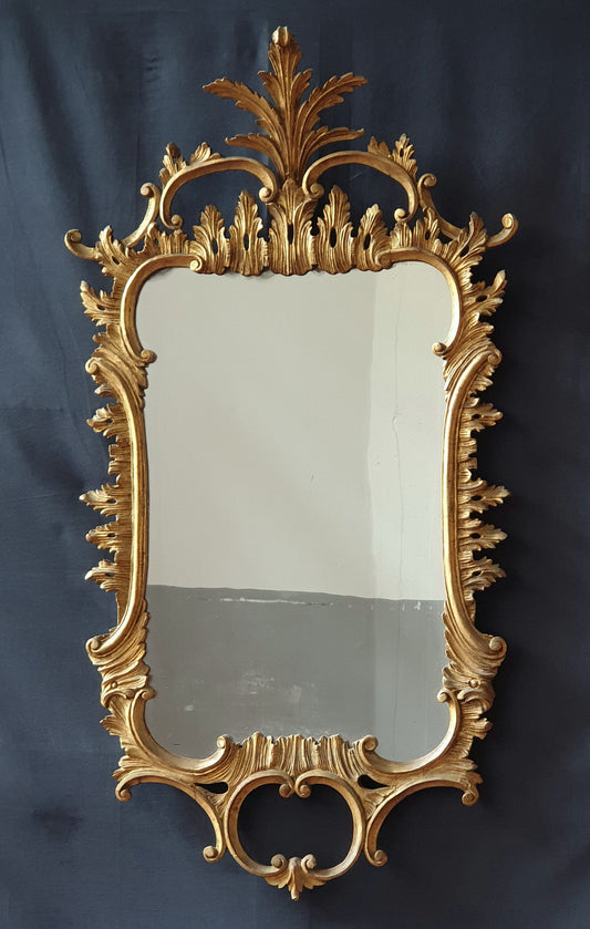 Specchiera foglia oro del 19th